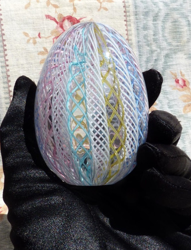 Ancien oeuf sulfure verre - ancien,