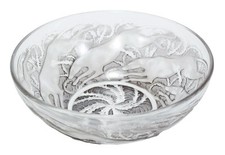 Antique RENE LALIQUE France "Chiens" Art Glass Greyhound Dog Deco Bowl
