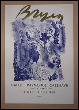 Camille BRYEN: Expo Galerie Cazenave, affiche en lithographie signée 1960
