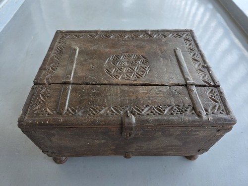 Ancien coffre mariage - coffre, de
