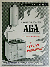 1954 AGA PRESS AD THE ONLY PERMANENT SERVICE STOVE