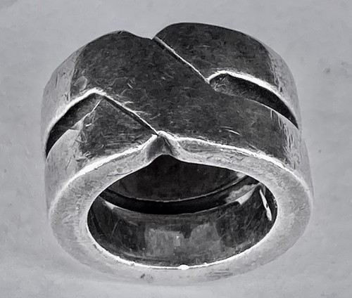 Bague argent moderniste - argent,