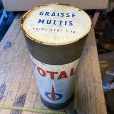 Bidon pot A graisse Total De 5 Kilos Ancien Déco Garage Publicitaire Pub Outil