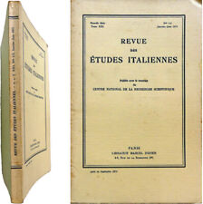 Revue etude italienne 1-2/1975 Eugenio Montale Ippolito Nievo decameron Sercambi