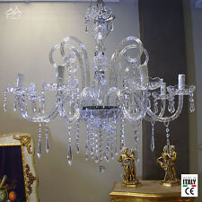 Lustre Classique En Cristal 8 Lumières Chromé Salon Séjour DESIGN SWAROVSKY