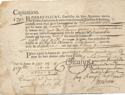 Capitation reçu par