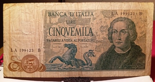 5000 lire colombo tipo - 5000, 2°