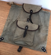 vintage ancien SAC à DOS en toile MILITAIRE SUISSE bag SWISS BACKPACK de camping