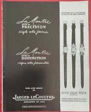 1952 press advertising JAEGER LECOULTRE watch women's watches