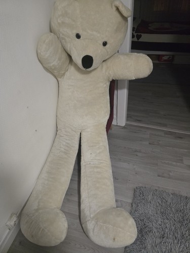 Grand ours peluche blanc - grand, en