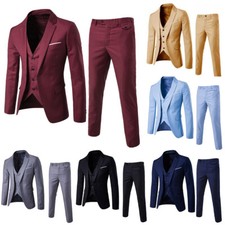 Costume 3 Pièces Blazer Costumes Pour Hommes Ensemble D'affaires Pantalon /