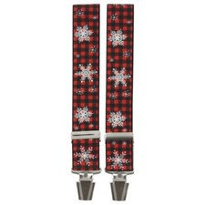 Tony & Paul. Bretelle. 4 clips NOEL, Viscose. rouge et noir  - Fantaisie -  FABR