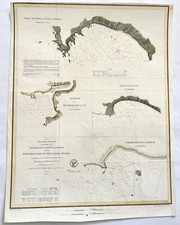 1854 U.S. Coast Survey - Harbors on the West Coast (A.D. Bache) Antique Map