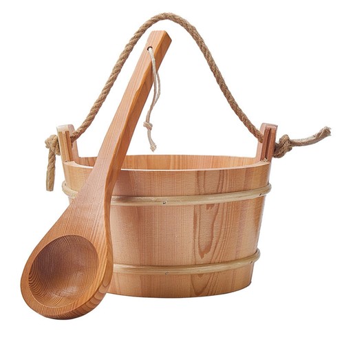 Seau sauna bois rustique - bois,