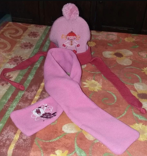 écharpe bonnet rose laine - Écharpe,
