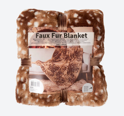 Faux fur deer - fawn, print