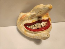 Vintage Masque Arrayed Hand Crafted Paper Mache Mask Clown Half Mask Ships Free 