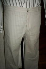 Pantalon coton beige rayé