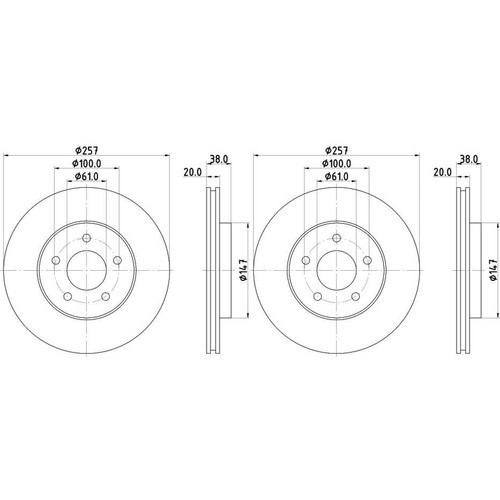 Hella pagid disques - disques, Ø257mm