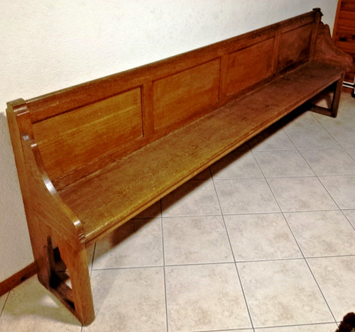 Grand banc église chène - grand,
