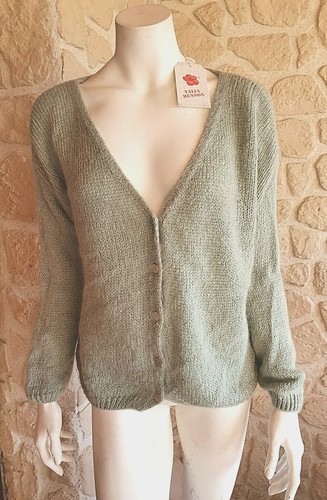 Gilet maille vert avec - , boutons