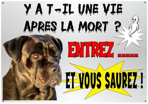 Plaque attention chien cane - au,