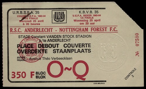 Billet 1984 rsc anderlecht - billet,