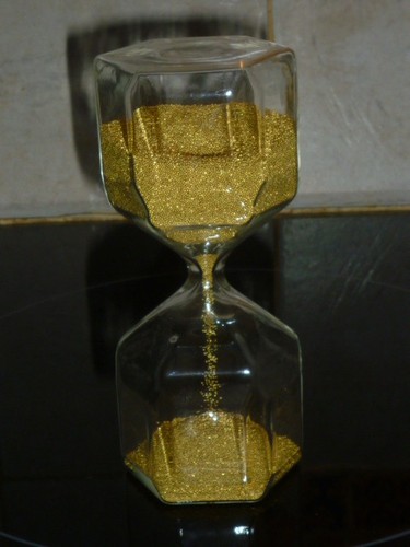 Sablier verre hexagonal - en,