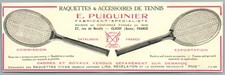 1928 Puignier Racquettes & Accessories Tennis in Clichy Advertising Old Sport