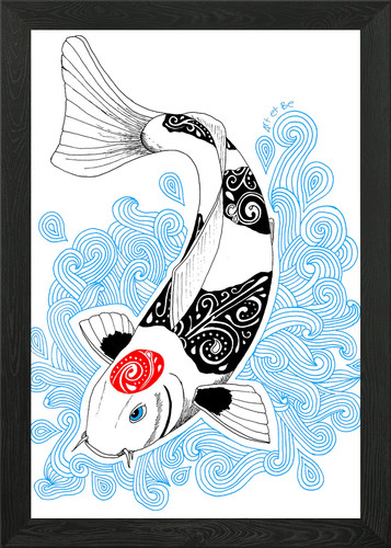 Koi tancho doodle - , wall