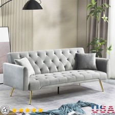 71" Velvet Futon Sofa Bed 2