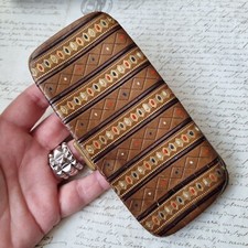Etui Cigares NAPOLEON III XIXè en Cuir Gaufré French Victorian Cigar Case 19thC