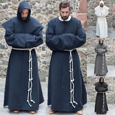 Cosplay Medieval Men Renaissance Priest Monk Robe Costume Party Shawl Halloween