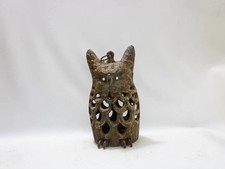 Photophore lampe chouette hibou en fonte massive style rustique jardin