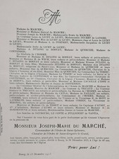 JOSEPH MARIE DU MARCHE Pompery FAIRE PART Contenson QUERCIZE Ducret Langes 1913