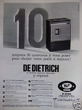 1967 DIETRICH AD 10 QUESTION TO CHOOSE AN OIL STOVE - ADVERTISING