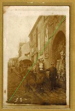 Old postcard photo card farmers and their cart horse hitch al033