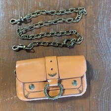 Zadig & Voltaire Chain Shoulder Clutch Bag Wallet Brown Preowned