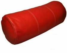 Cylindrical Red Bolster Soft Pillow Cover Cushion Case Lambskin Genuine Leather
