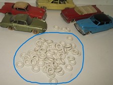 D02, DINKY X 50 small SMOOTH tires standard WHITE for small car.. 15 / 8