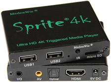 Sprite Looping 4K Media Player MedeaWiz DV-S4 2160p 60Hz HDMI, NTSC, PAL