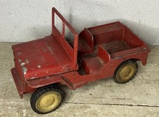 Vintage 1940s Al Toy Cast Aluminum Willy's Toy Jeep Red Al-Toy