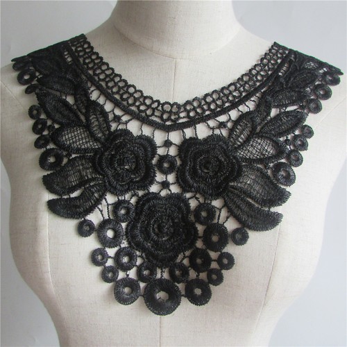 Col dentelle plastron applique - dentelle,