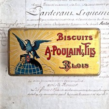Boîte « Biscuits A. Poulain et Fils - Blois » en tôle litho