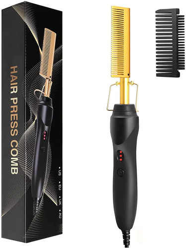 Peigne lisseur chauffant 2en1 - peigne,