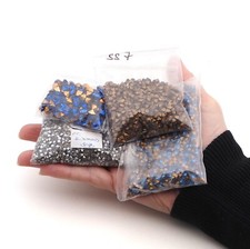Lot 6 bags 235g Czech blue topaz bl diamond glass loose rhinestones chatons