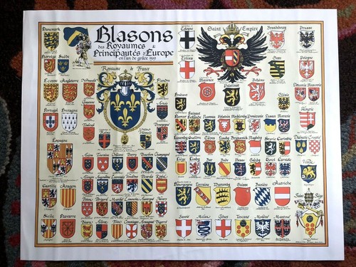 European blasons print crest - european,