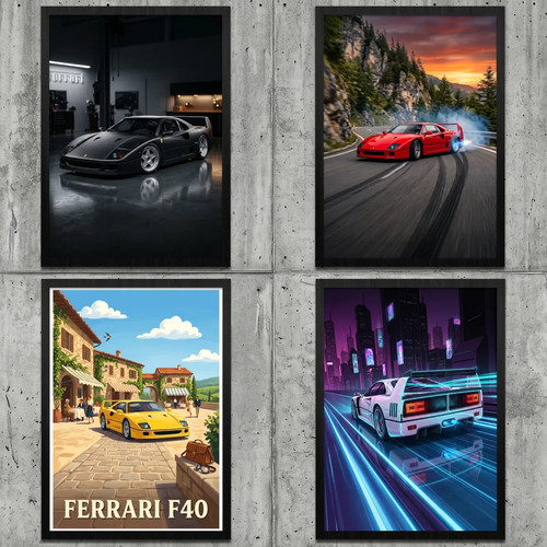 Ferrari f40 supercar poster - f40,
