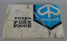 Owners Manual/Manual Piaggio Vespa P 125X/P 200E Stand 1977