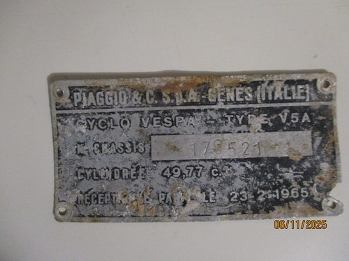 Piaggio plaque police - piaggio,